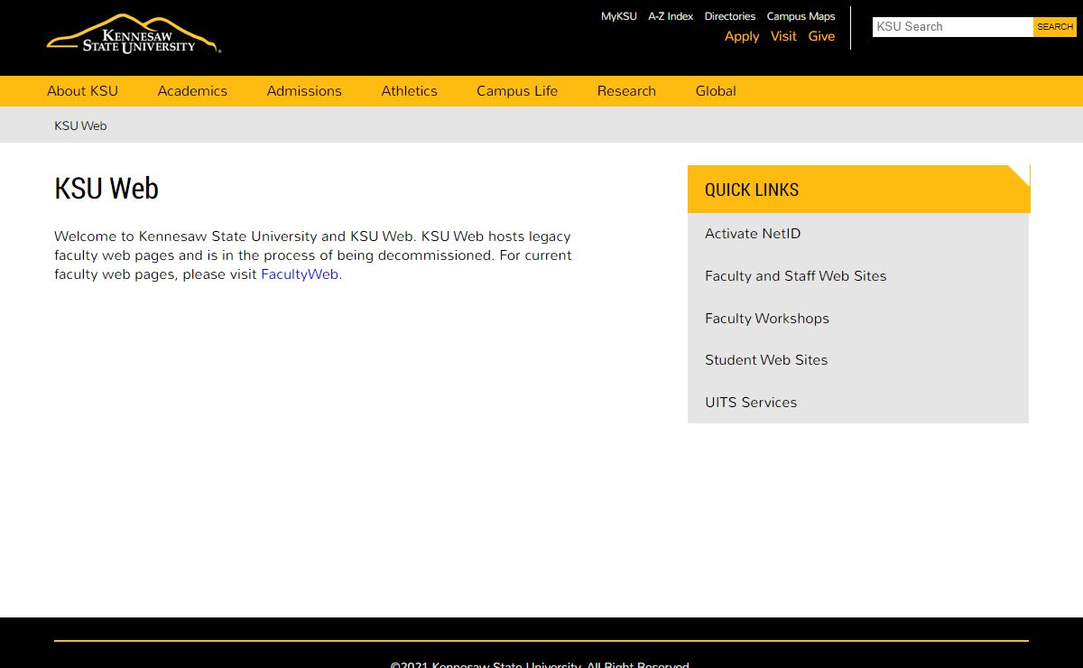 KSU Web Home