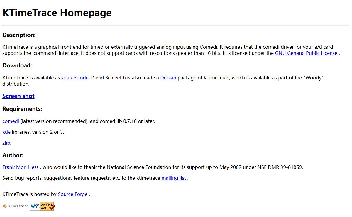 KTimeTrace Homepage