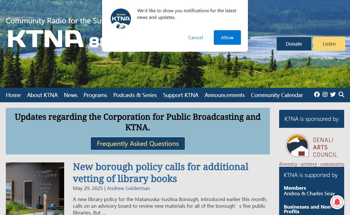 KTNA 88.9 FM - Community Radio for the Susitna Valley
