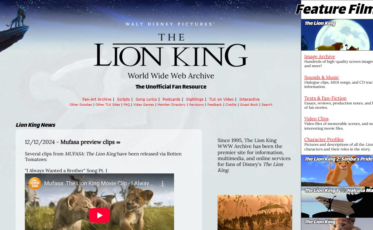 The Lion King WWW Archive