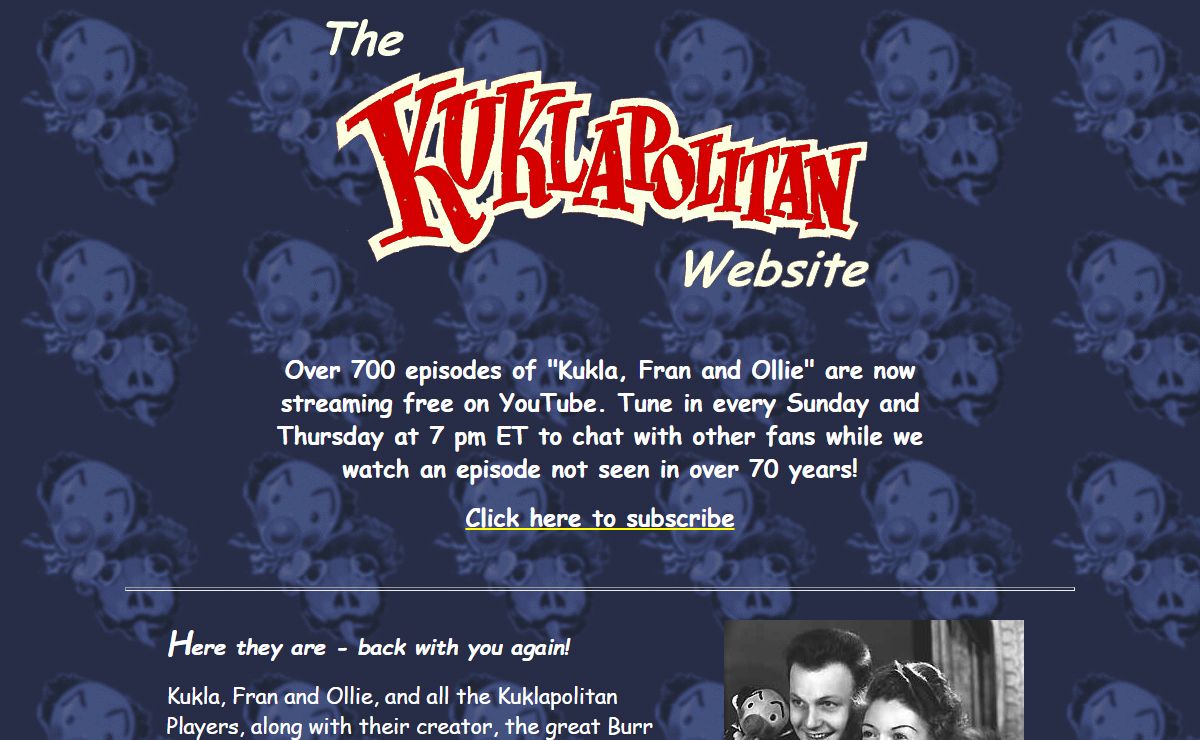 Kukla, Fran and Ollie - The Kuklapolitan Website - Free streaming!