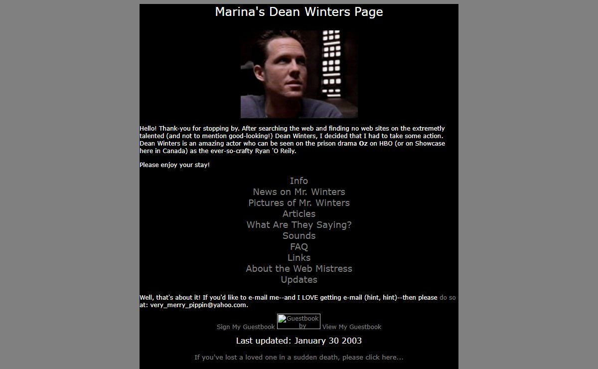 Marina's Dean Winters Page