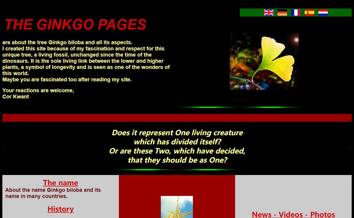 GINKGO BILOBA - The Ginkgo Pages - Index
