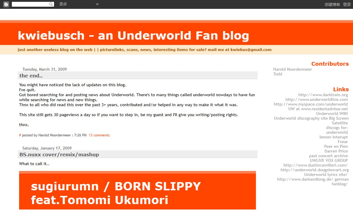 kwiebusch - an Underworld Fan blog