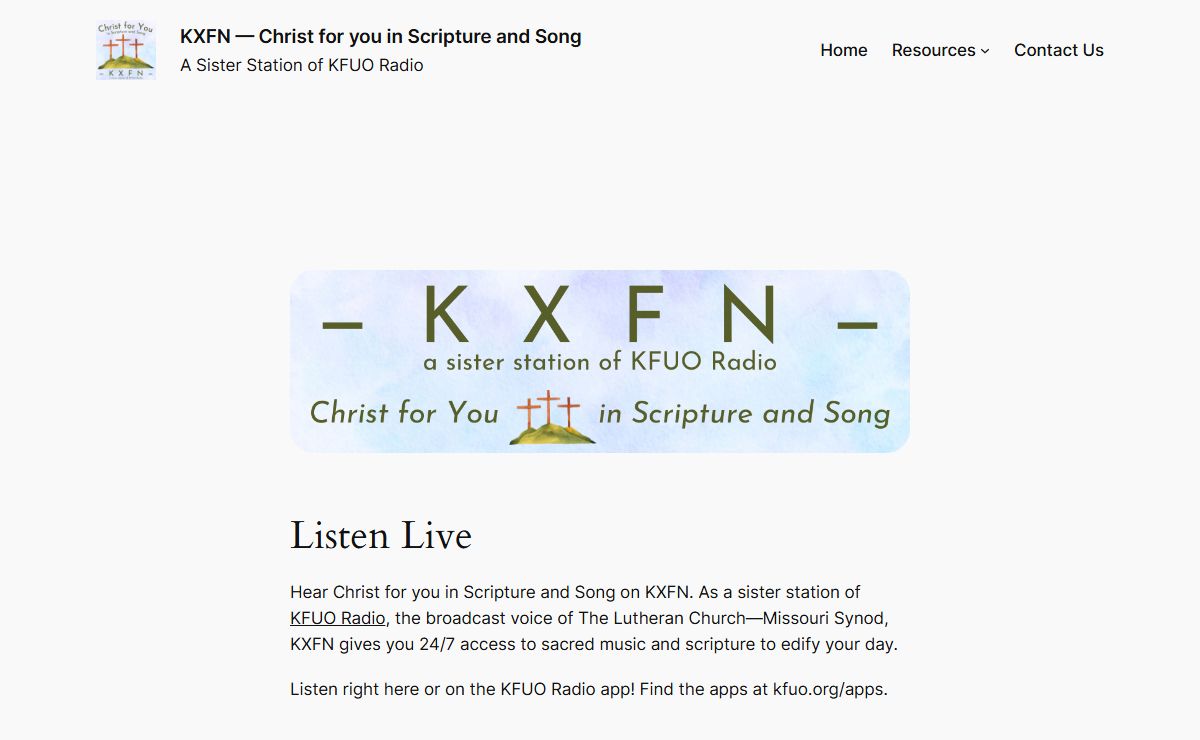KXFN — Christ for you in Scripture and Song – Classical and Sacred Music