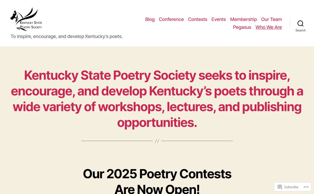 Kentucky State Poetry Society – To inspire, encourage, and develop Kentucky's poets.
