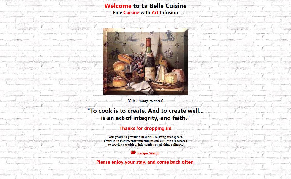 Welcome to La Belle Cuisine, fine cuisine with art infusion