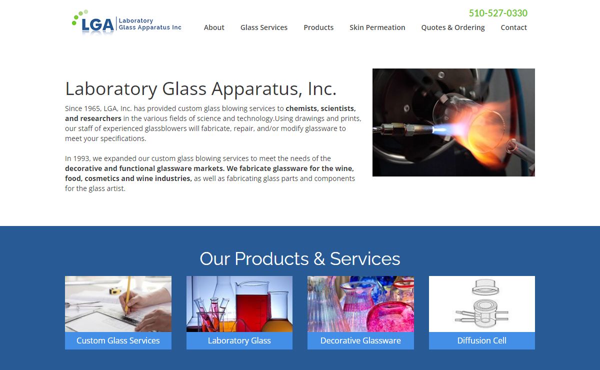 Laboratory Glass Apparatus, Custom Glass Blowing Services, Bay Area, California.