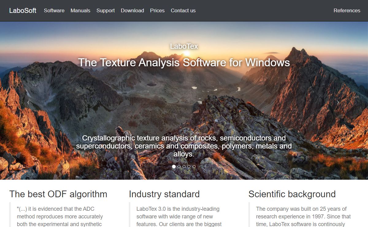 LaboSoft - the texture analysis software for Windows. Pole Figures Processing, Texture Analysis, ODF calculation with ADC method.