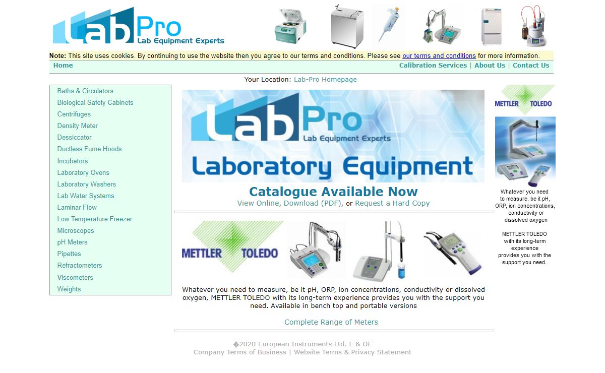 labpro.co.uk: Laboratory Equipment - Tuttnauer Autoclaves, Mettler pH Meters, ESCO Incubators, Dynamica Spectrophotometers, Erlab Ductless Fume Enclosures, Miele Washers