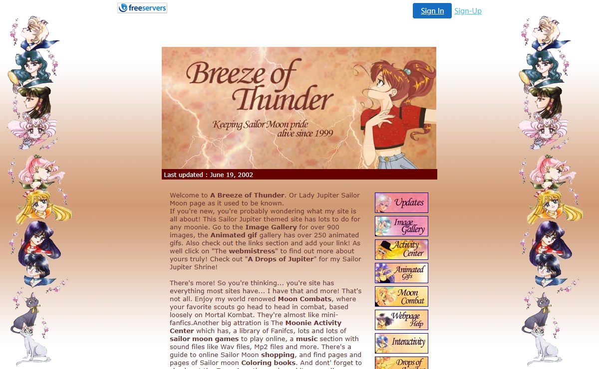A Breeze of Thunder- Keeping Sailor Moon pride alive since 1999