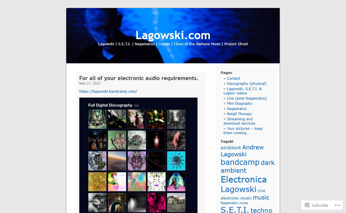 Lagowski.com | Lagowski | S.E.T.I. | Nagamatzu | Legion | Clans of the Alphane Moon | Project Ghost