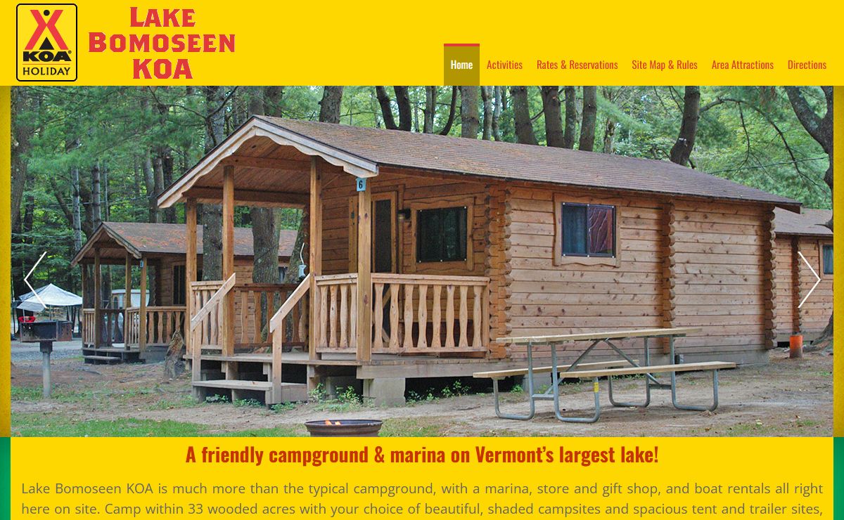 Lake Bomoseen KOA Holiday : Bomoseen, Vermont Camping