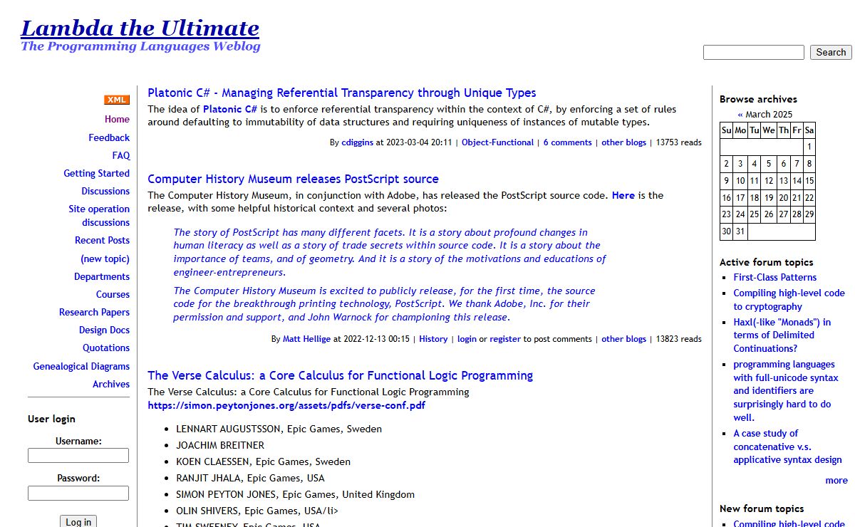 Lambda the Ultimate | Programming Languages Weblog