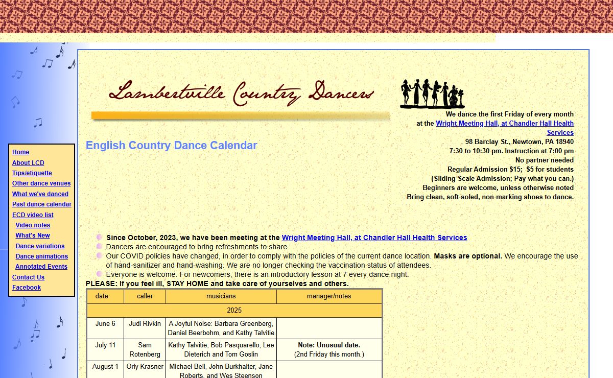 Lambertville Country Dancers Home Page