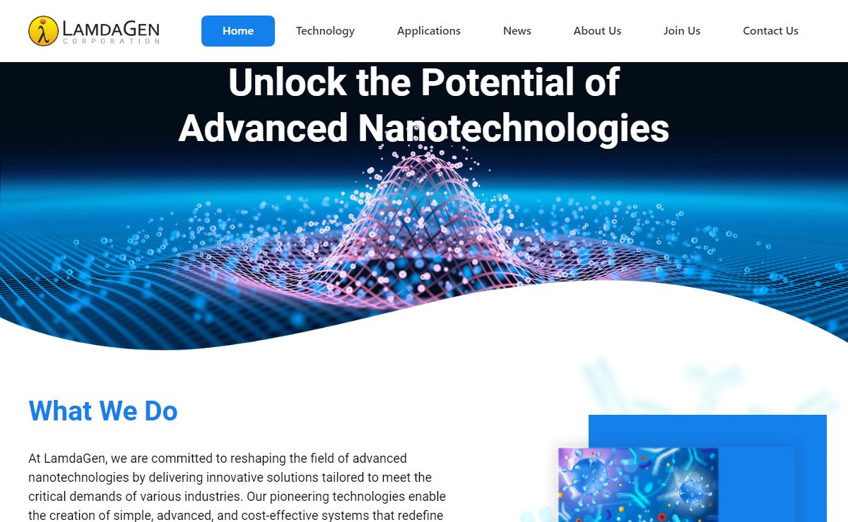 Plasmonic detection & diagnostics - LamdaGen Corporation