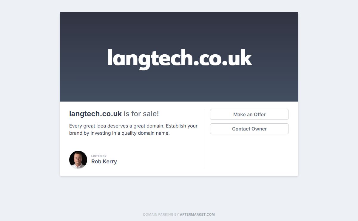 Aftermarket.com | The domain langtech.co.uk is for sale!