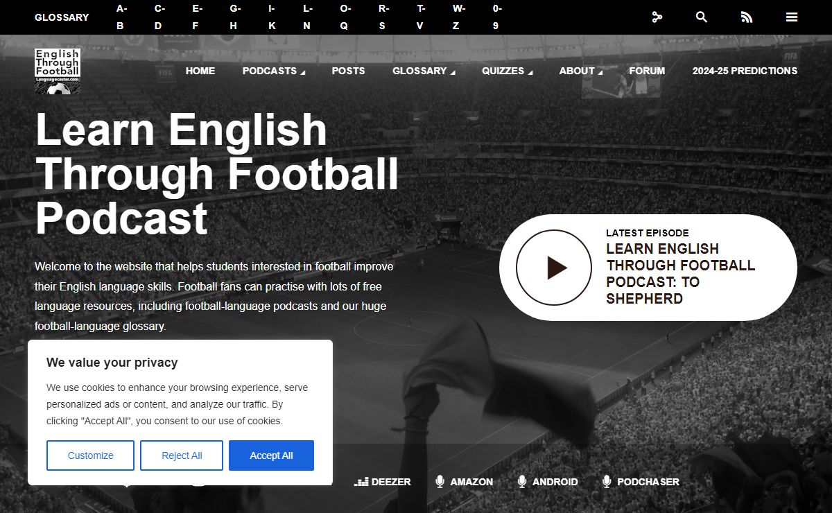 Home - Learn English Through Football