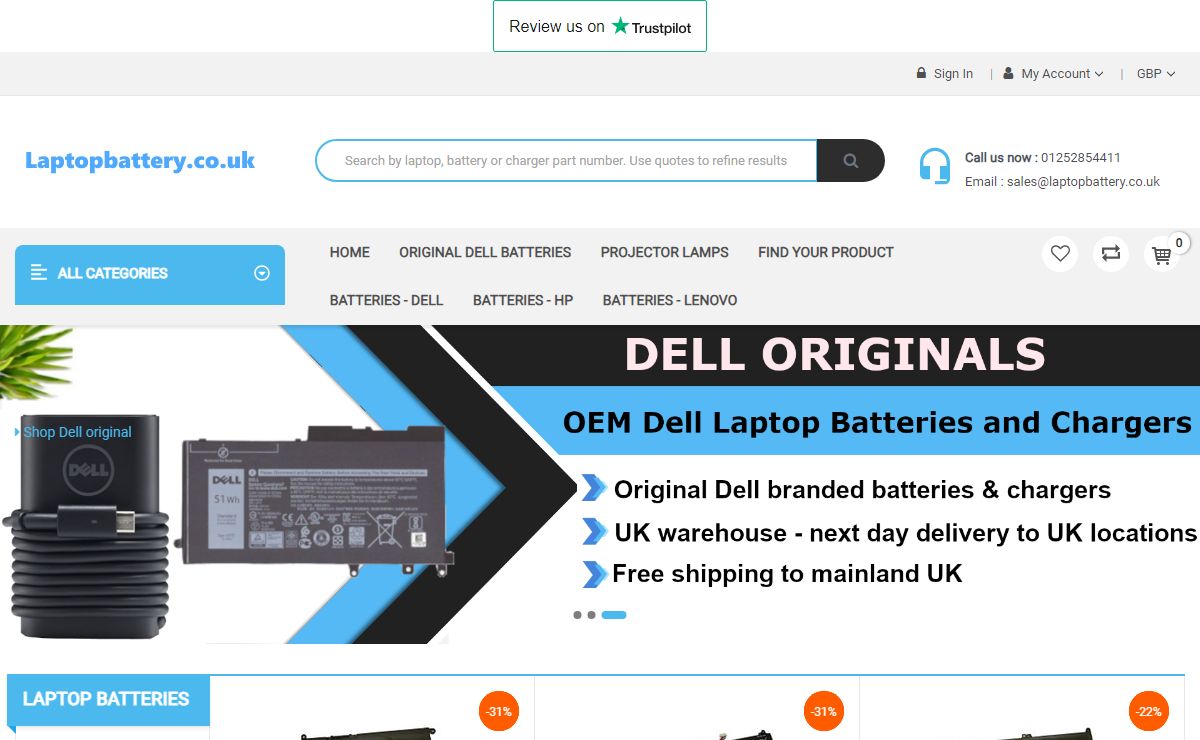 Replacement Laptop Batteries & Chargers -