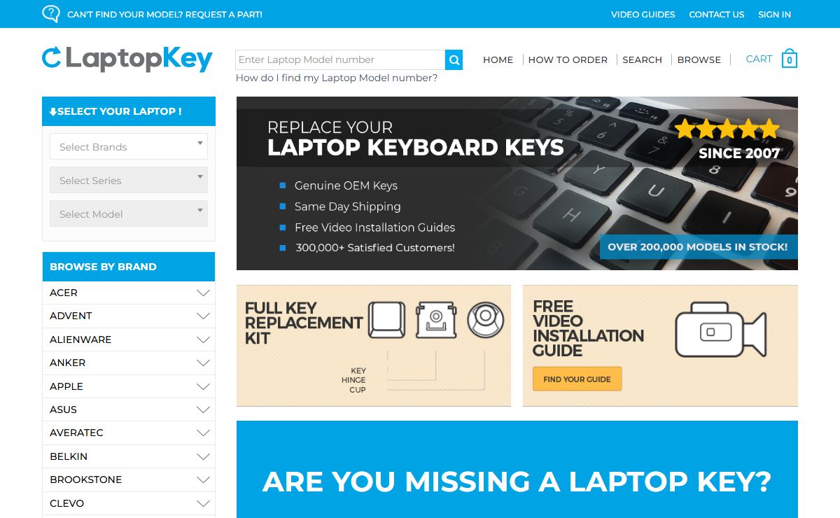 Laptop Key Replacement | Keyboard Keys | LaptopKey.com