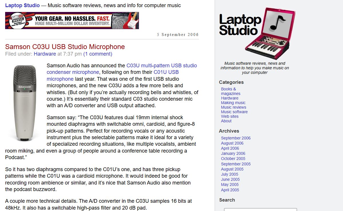 Laptop Studio music software