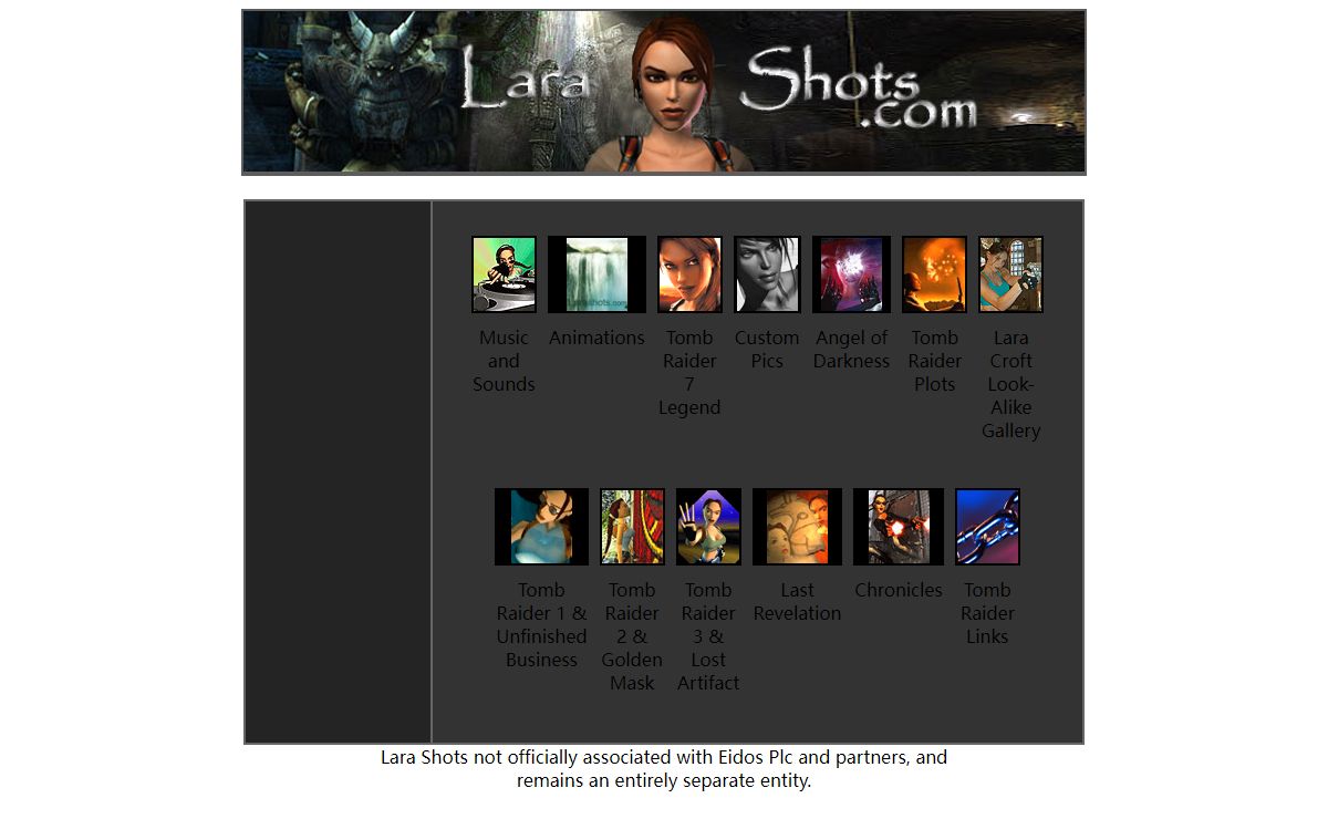 LARA SHOTS.COM: Lara Croft Animations, Tomb Raider Music, Sounds, & Screenshots