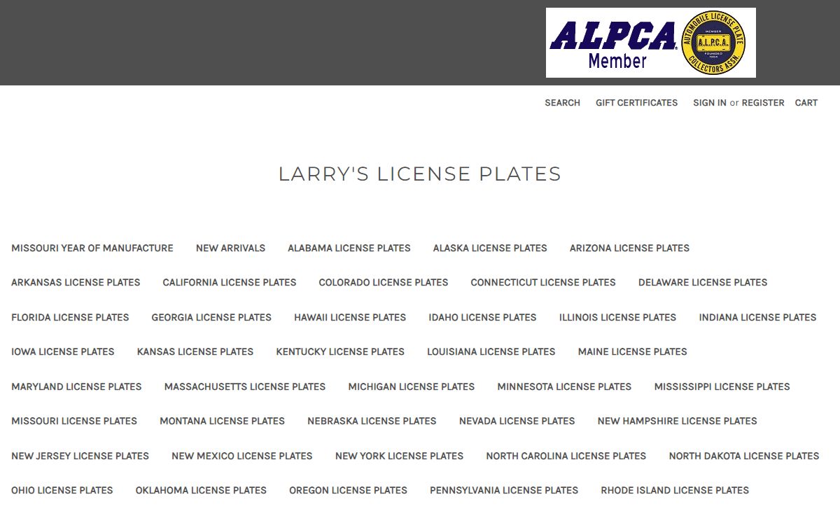 Larry's License Plates