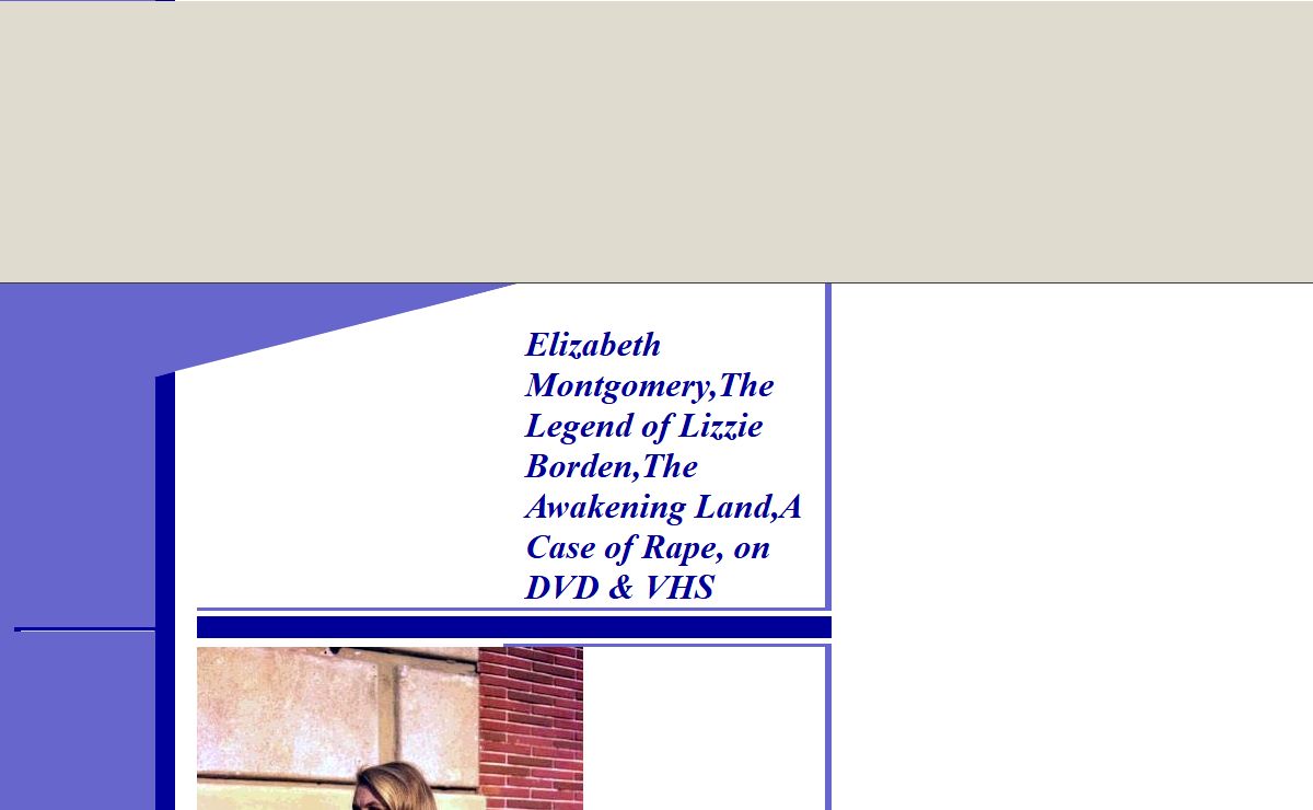 Elizabeth Montgomery,The Legend of Lizzie Borden,The Awakening Land,A Case of Rape, on DVD & VHS