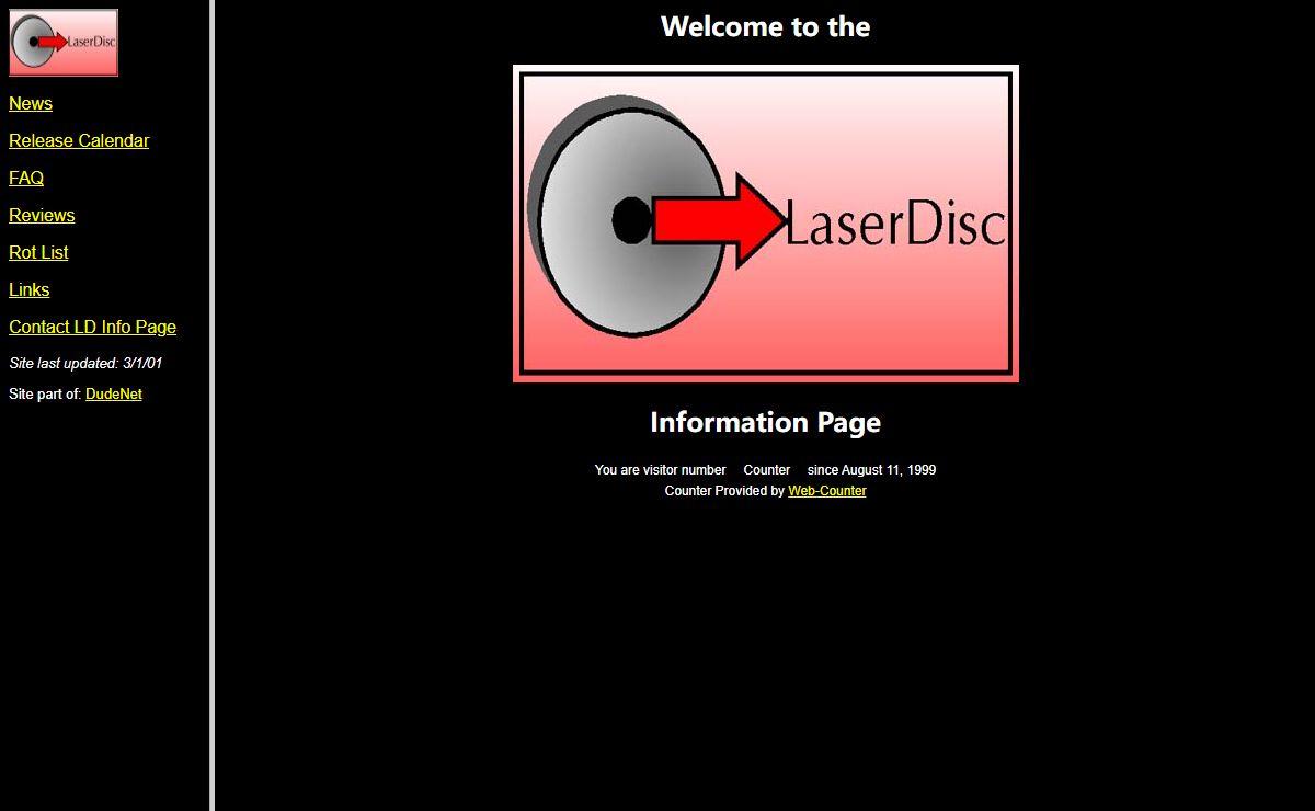 Laserdisc Information Page