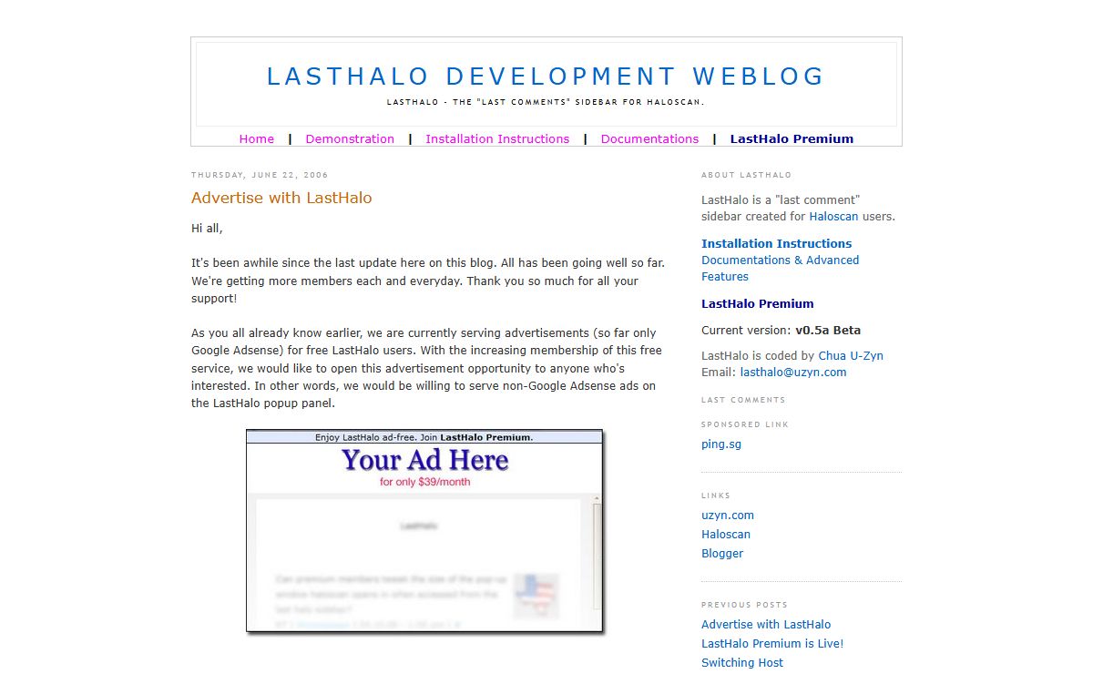 Lasthalo Development Weblog