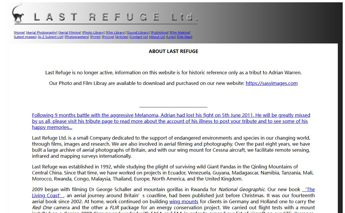 Last Refuge: Film, Images, Aerials and Publishing