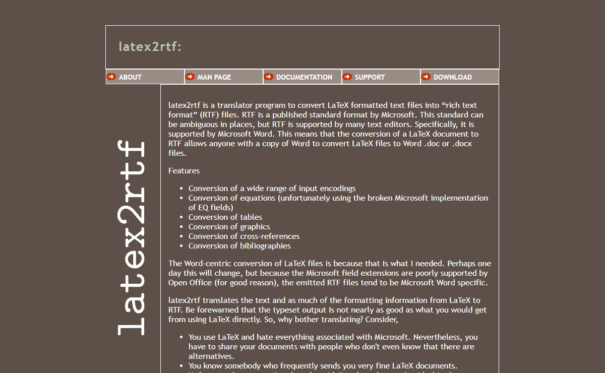 rtf2latex2e: