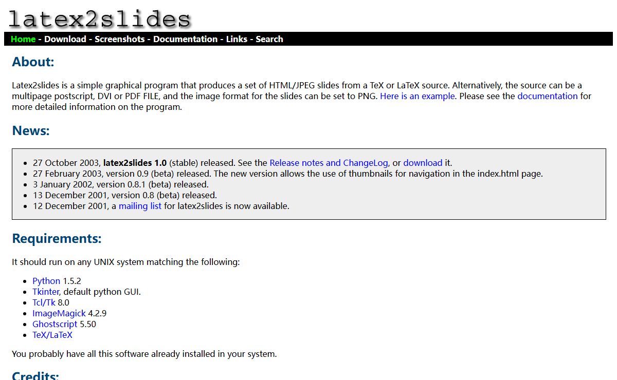 latex2slides - Home page