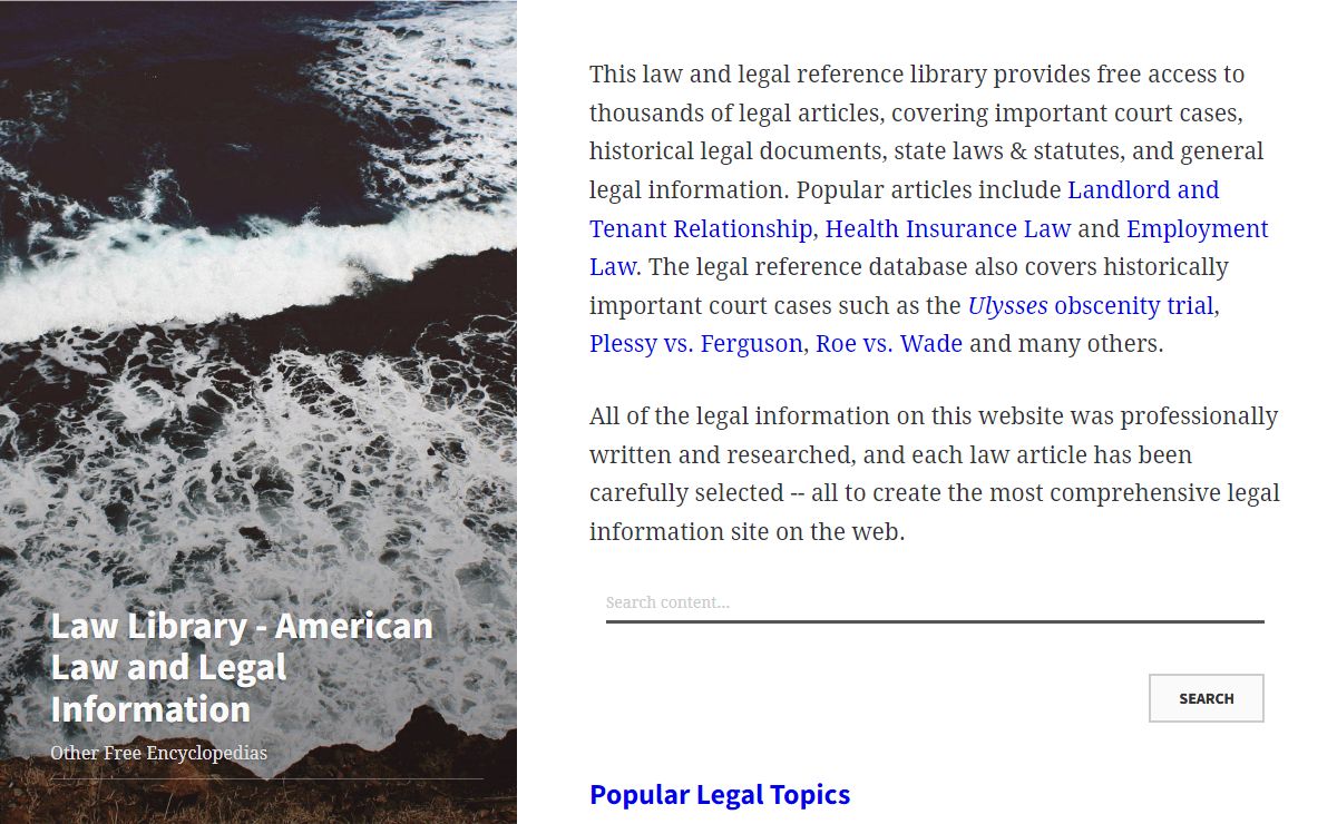 Law Library - American Law and Legal Information - JRank Articles