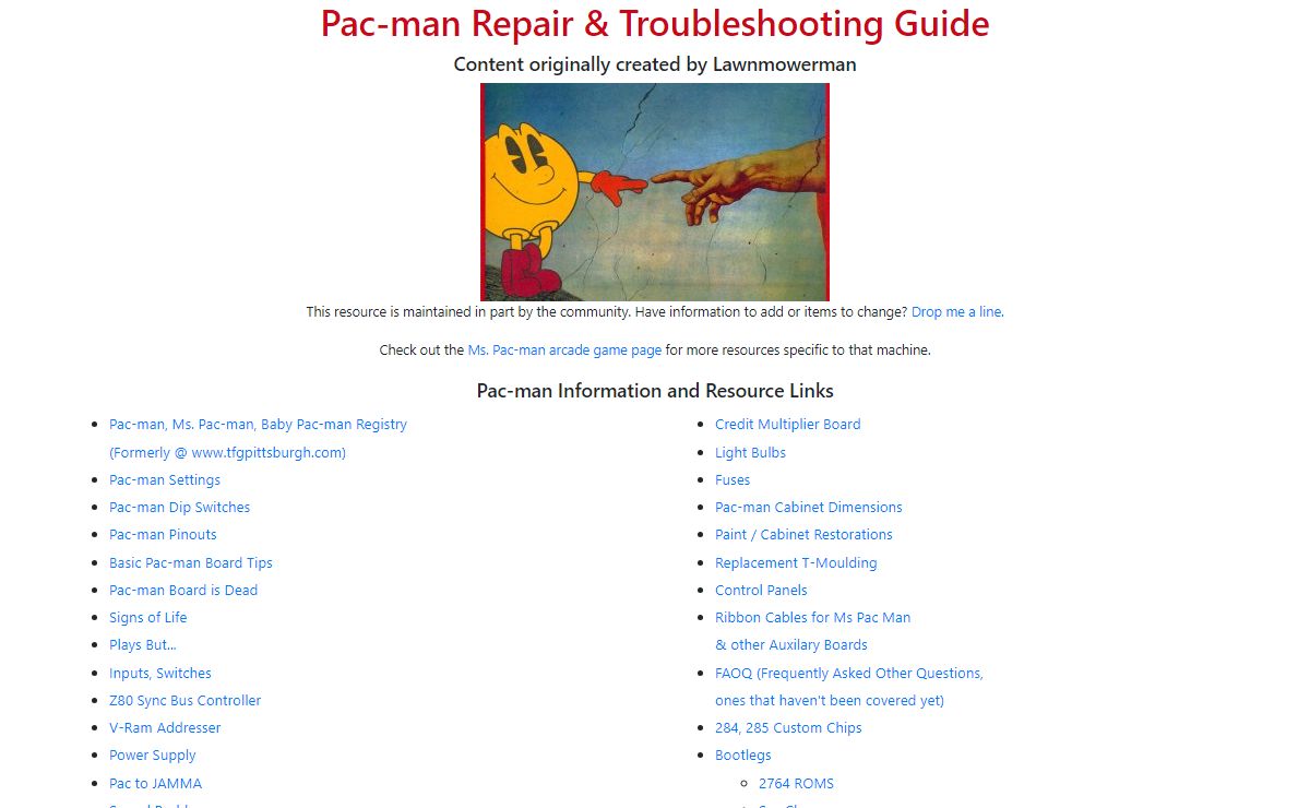 Pac-man Repair & Troubleshooting Information - At Rotheblog.com