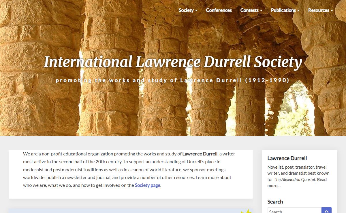 International Lawrence Durrell Society – promoting the works and study of Lawrence Durrell (1912-1990)