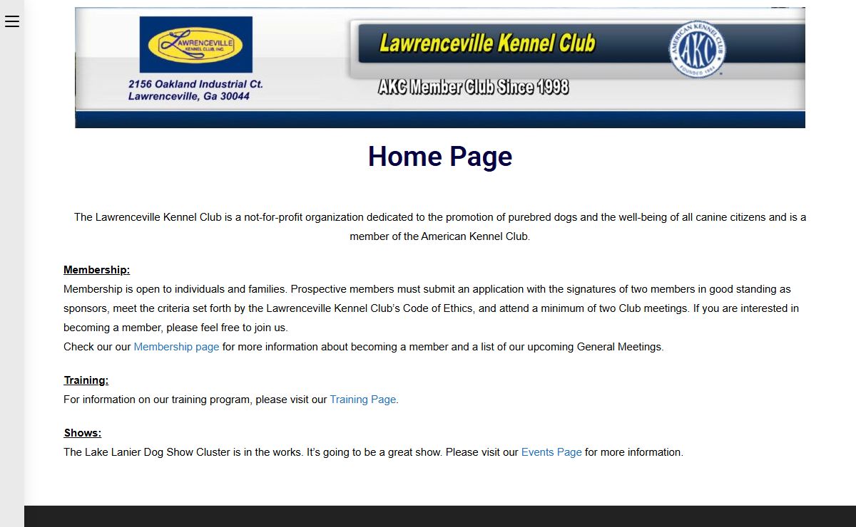 Lawrenceville Kennel Club – AKC training facility