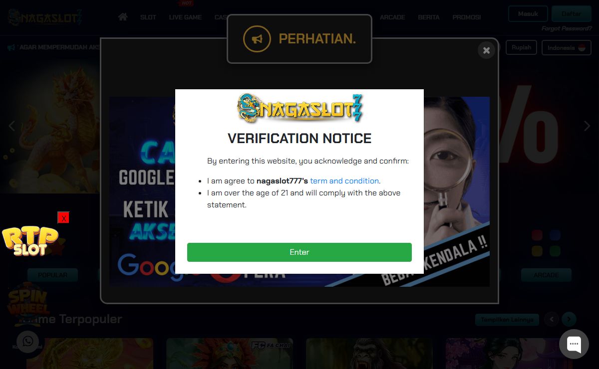 NAGASLOT777 Bandar Judi Online dan Agen Slot Gacor Terpercaya 2024