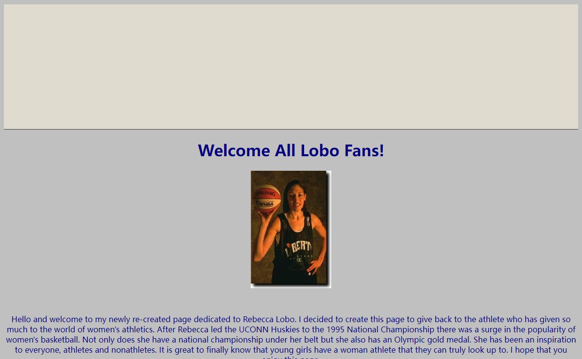 Leah's Rebecca Lobo Page