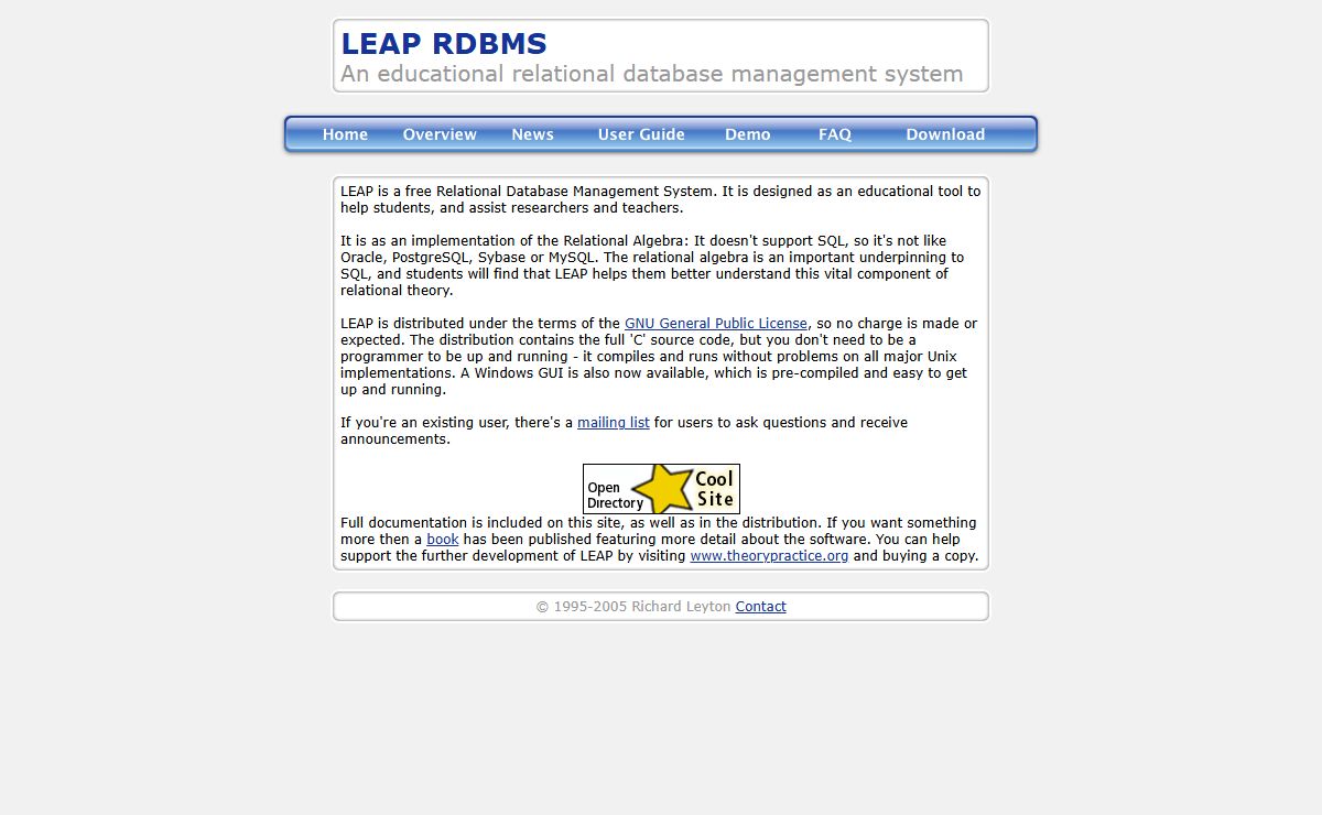 LEAP RDBMS : Home
