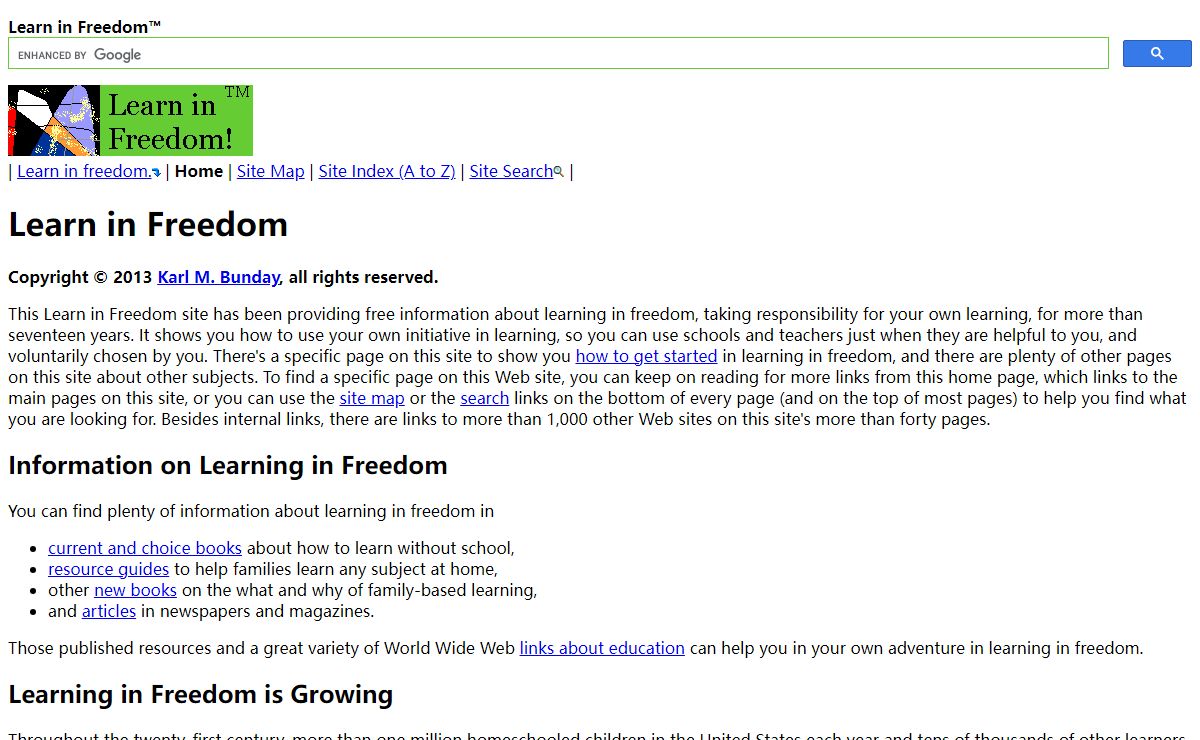 Learn in Freedom™ Education Reform and Homeschooling Resources