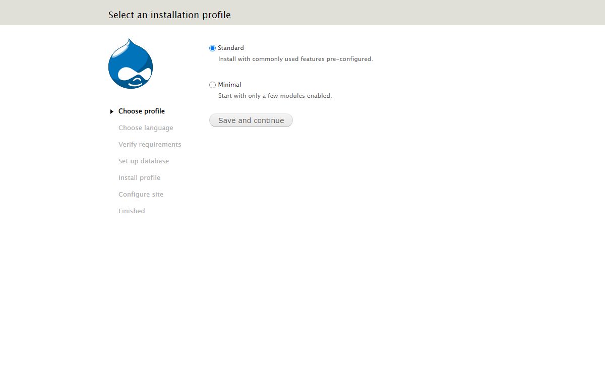 Select an installation profile | Drupal