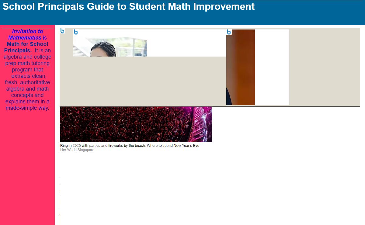 School Principals Guide to Student Math Improvement
