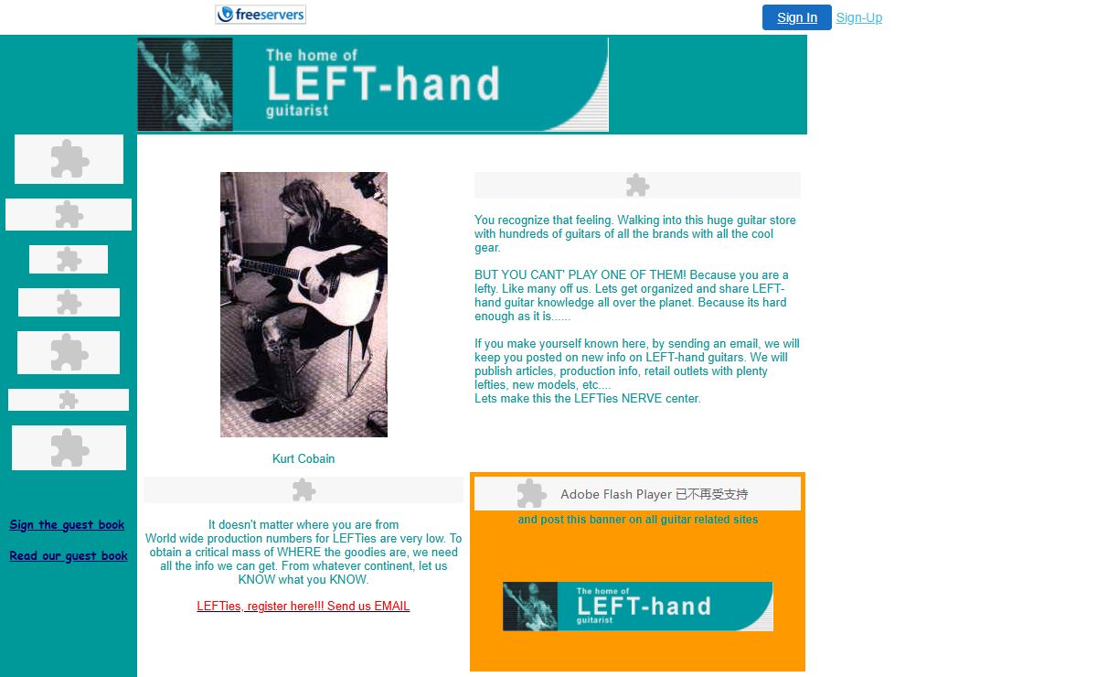 Home of the LEFT-hand guitarist