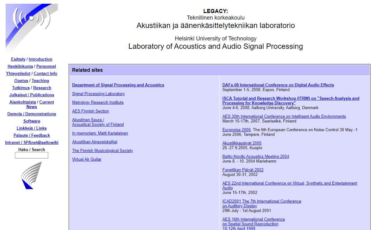 LEGACY: TKK Akustiikka / TKK Acoustics Laboratory
