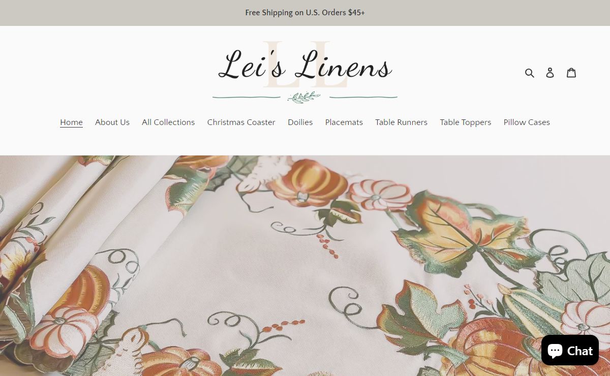 Lei's Linens | Embroidery Table Linens