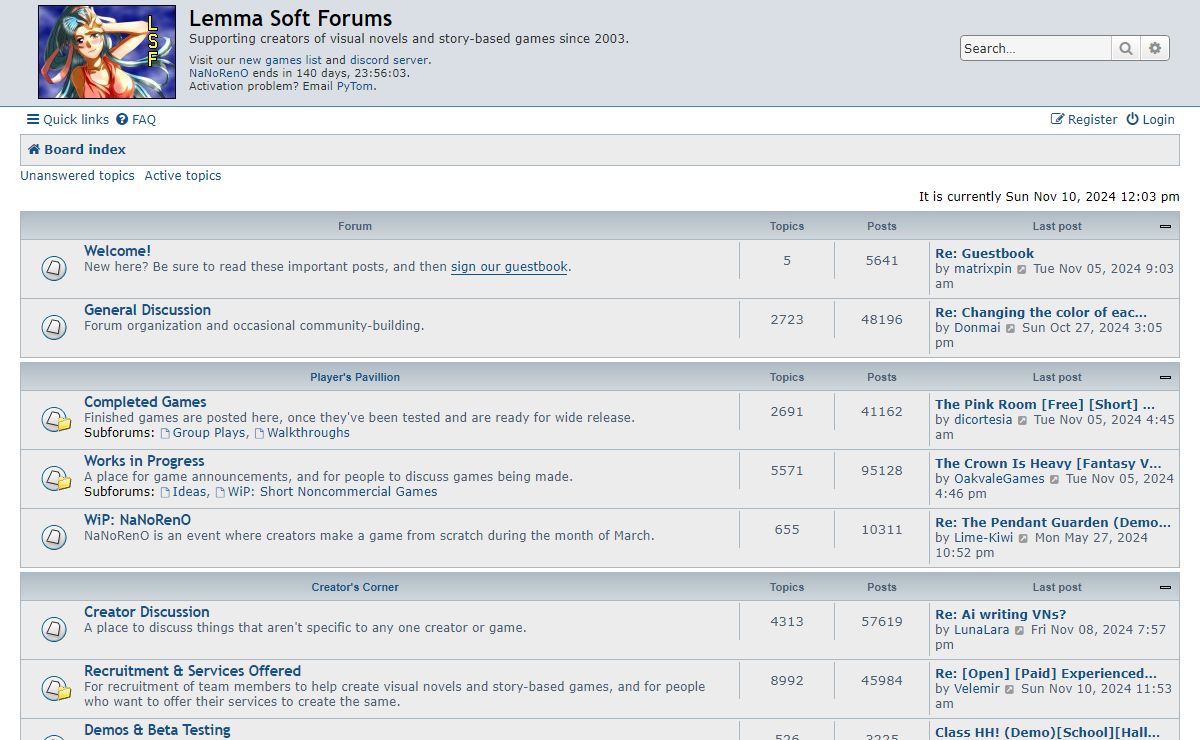 Lemma Soft Forums - Index page