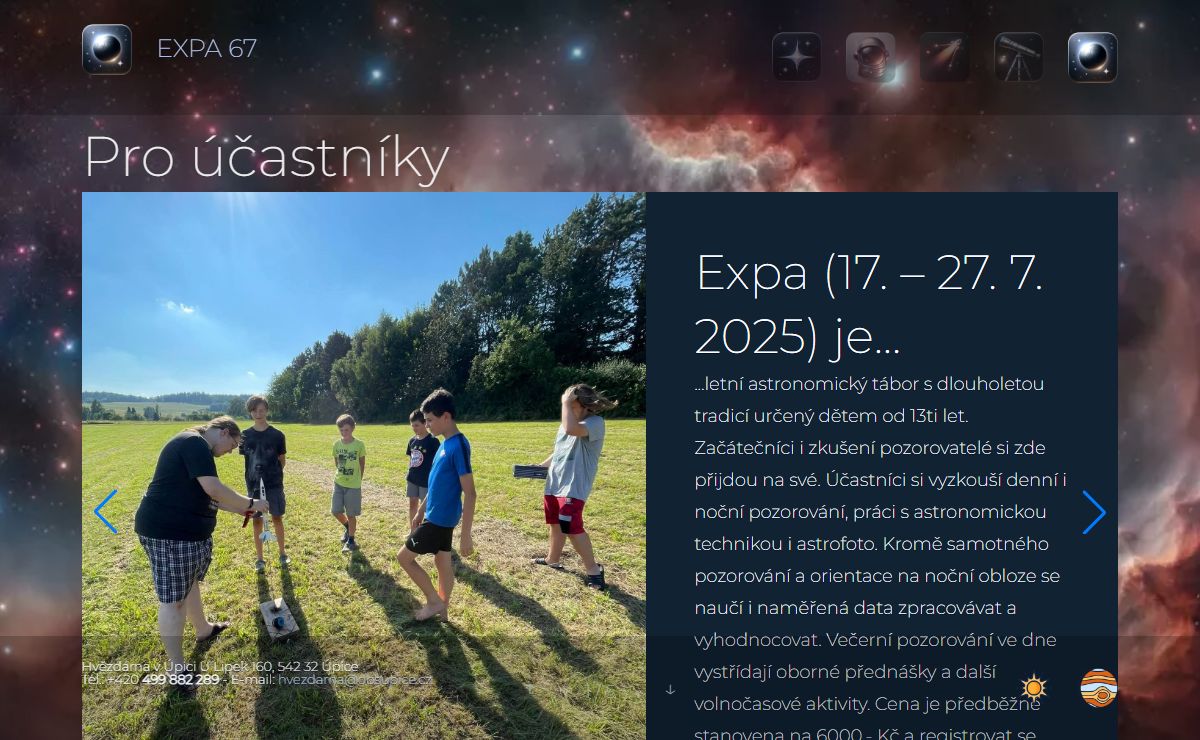 Expa 67 - Letni astronomicka expedice na hvezdarne v Upici