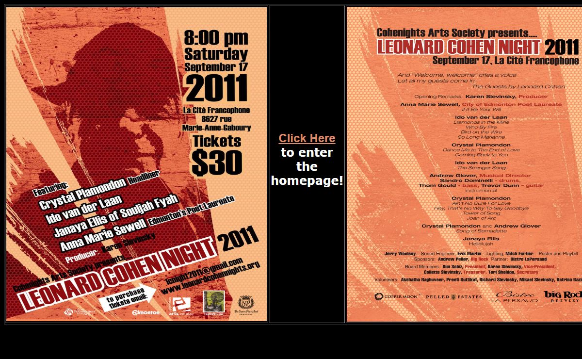 Leonard Cohen Nights Official Site