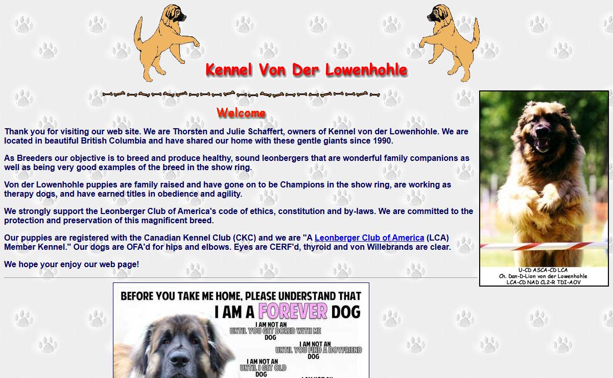 Kennel Von Der Lowenhohle - The home of Championship Leonbergers